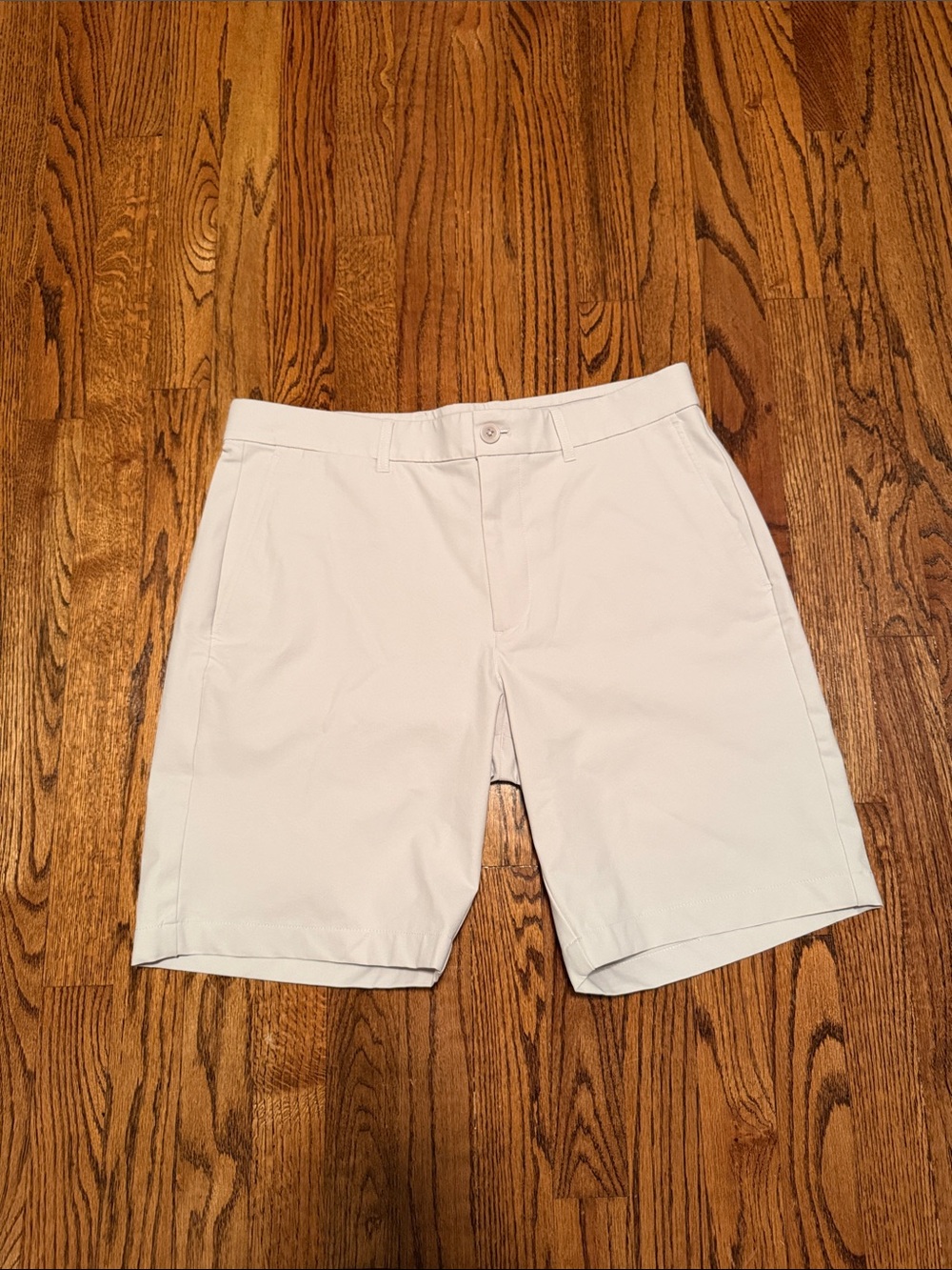 Men's Flat Front White Performance Shorts